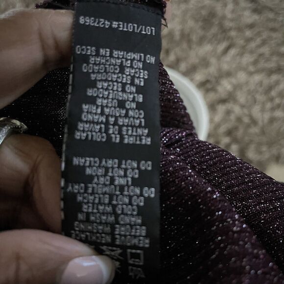 R & M Richards Women's Purple Metallic Open Front Jacket Plus Size 20W Wedding - Picture 13 of 14